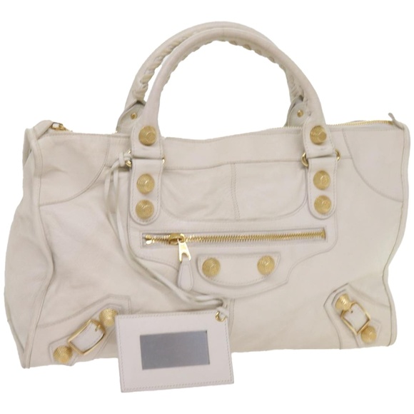 BALENCIAGA Handbags - BALENCIAGA The Giant City Hand Bag Leather White 173080 Auth ep3315